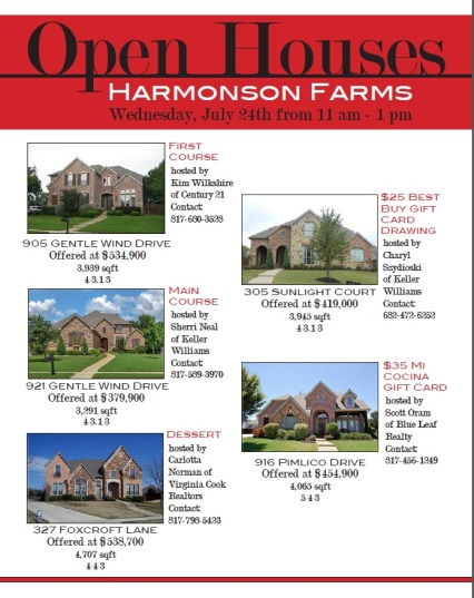  Harmonson Farms in N. KELLER             Agent Open House